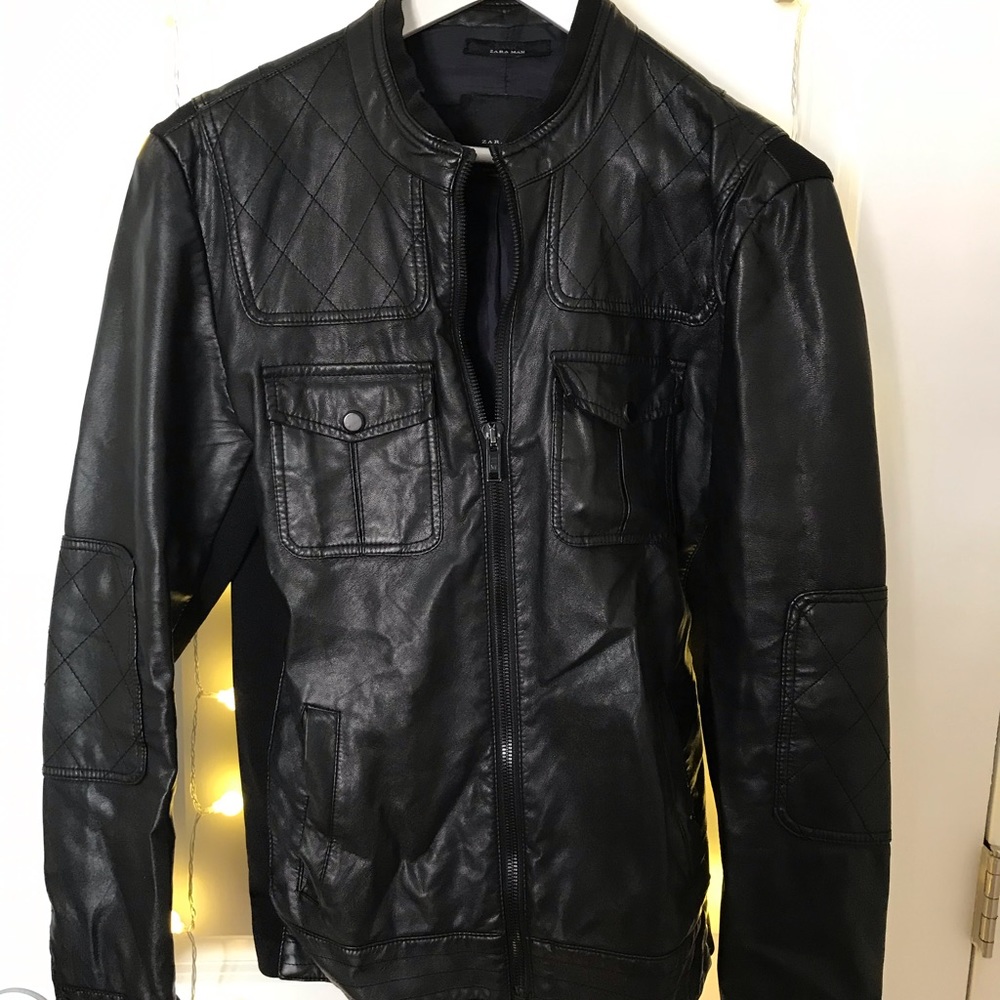 ZARA faux leather jacket men’s medium